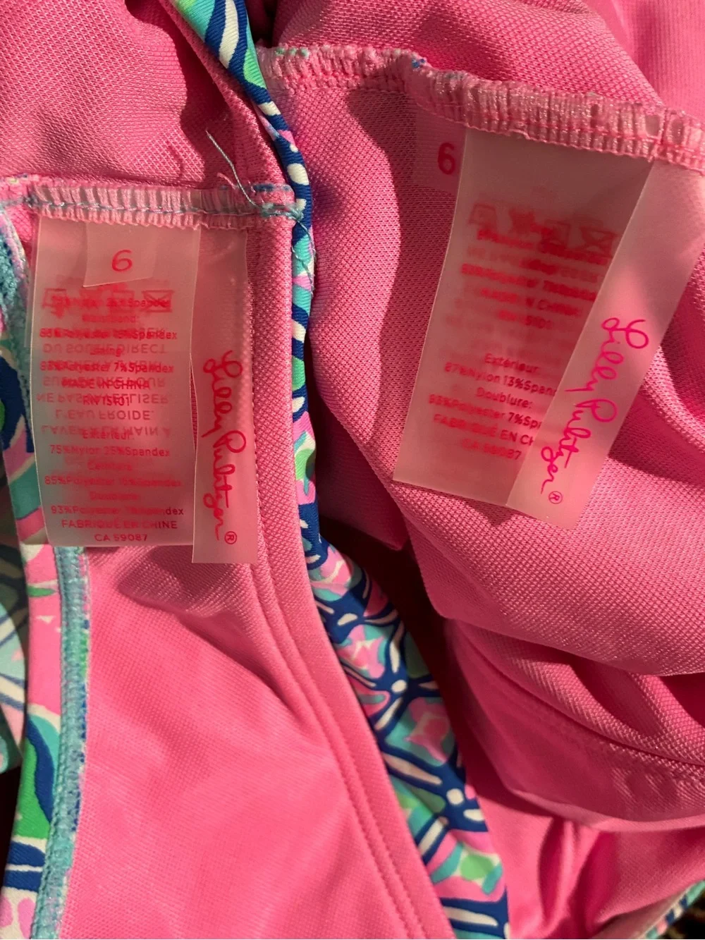 Lilly Pulitzer Turquoise Pink Floral Bandeau Tankini - Picture 6 of 6